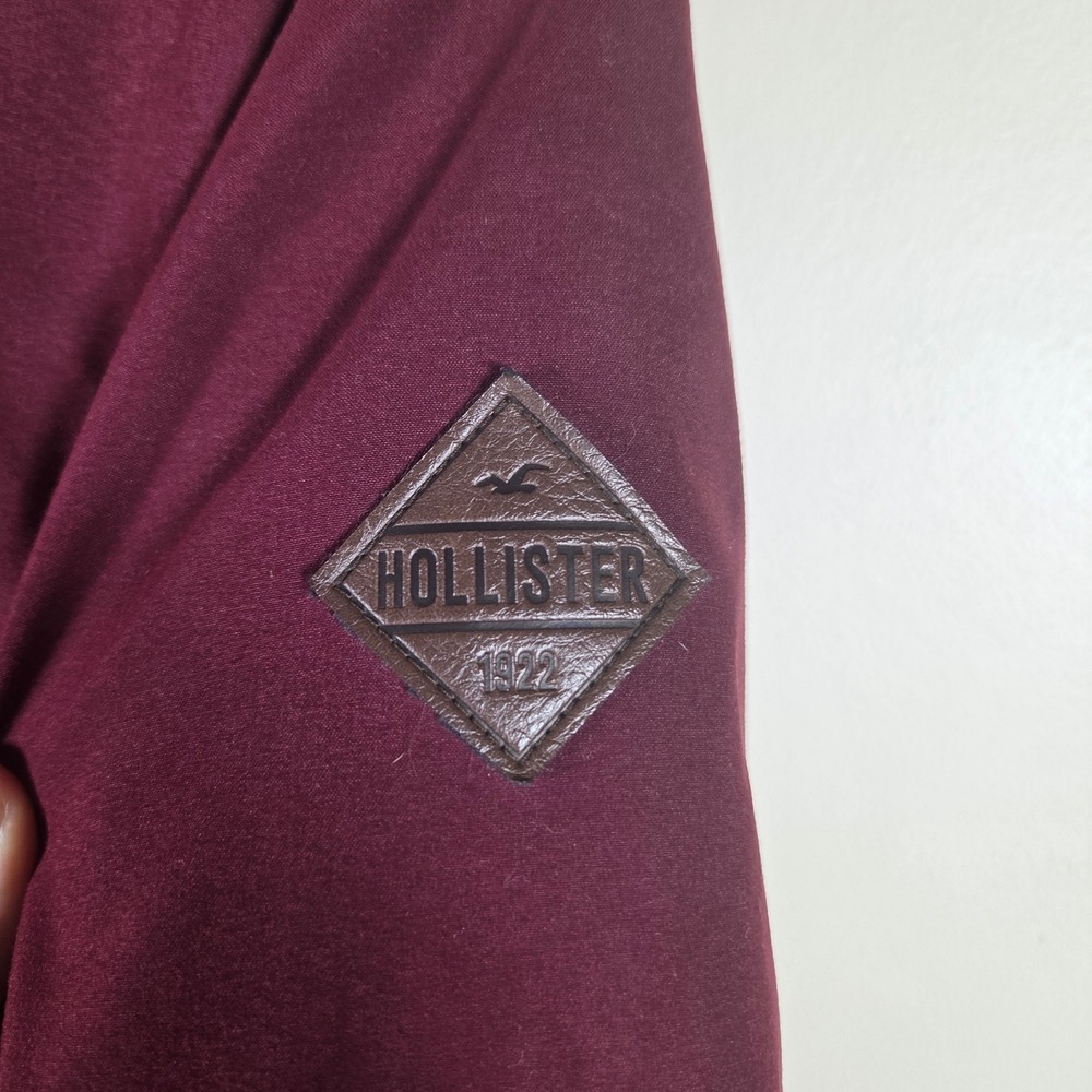 Hollister Parka Jacket Womens M Burgundy Faux Fur Hood Heritage Stretch Utility - Picture 6 of 16